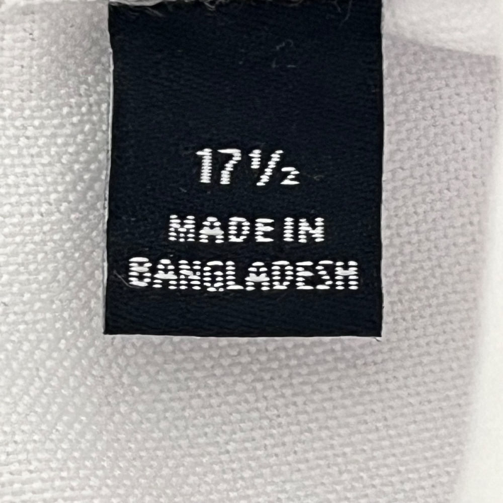 Van Heusen Mens 17.5 Button Down Shirt White Oeko Tex Regular‎ Fit Wrinkle Free - Picture 6 of 10